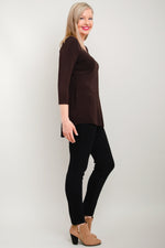 Franny Top, Coffee, Bamboo- Final Sale