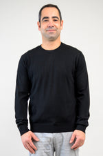 Fraser Sweater, Black, 100% Merino Wool
