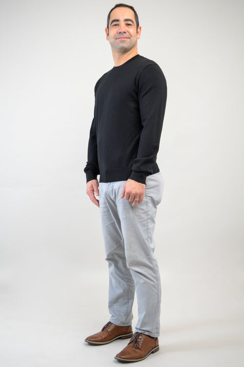 Fraser Sweater, Black, 100% Merino Wool