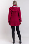 Gemma Coat, Burgundy, Wool