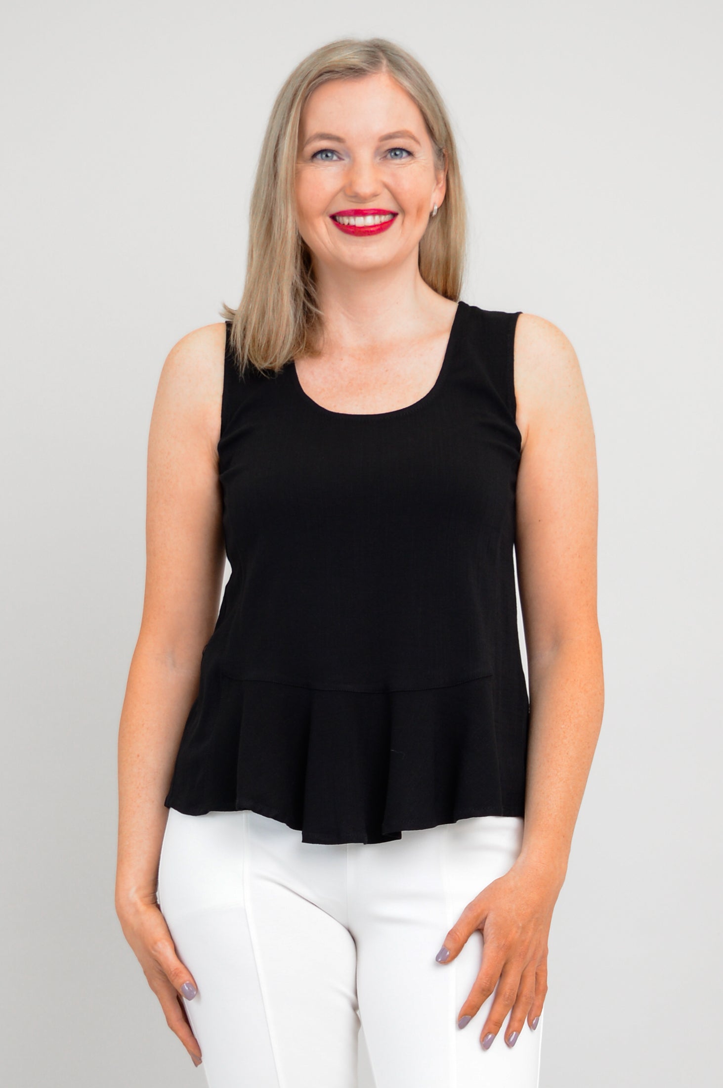 Ginny Tank, Black, Linen Bamboo – LTD CAD Retail Blue Sky Clothing Co