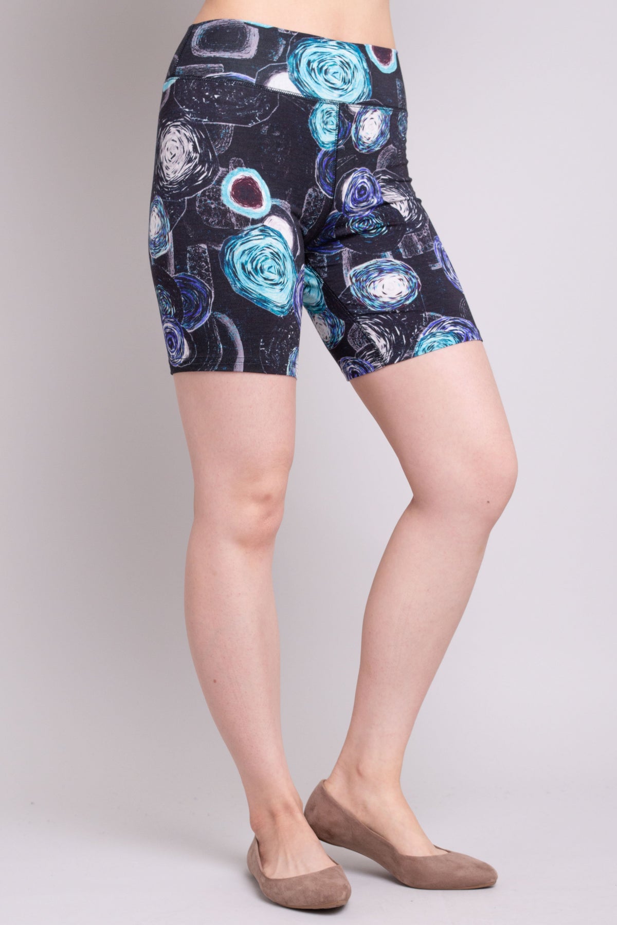 Hallie Shorts, Teal Bubbly, Bamboo - Final Sale