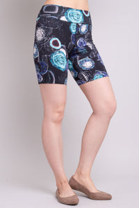 Hallie Shorts, Teal Bubbly, Bamboo - Final Sale