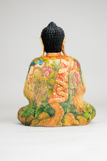 Hand Carved, Hand Painted Wooden Meditating Buddha (40cm)