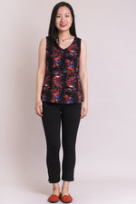 Hannah Tank, Painted Red, Linen Bamboo- Final Sale