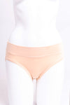 Women's cute and comfy beige nude hipster underwear made with natural fibers.