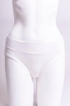 Women's cute and comfy white hipster underwear made with natural fibers.