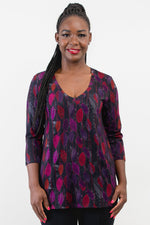 Jackie 3/4 Sleeve, Orchid Leaf, Bamboo - Final Sale
