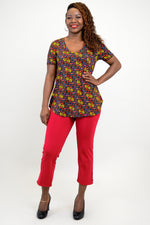 Jackie Short Slv Top, Summerland, Bamboo