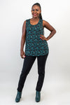 Jazz Tank, Teal Abstract, Bamboo - Final Sale