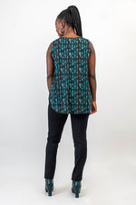 Jazz Tank, Teal Abstract, Bamboo - Final Sale
