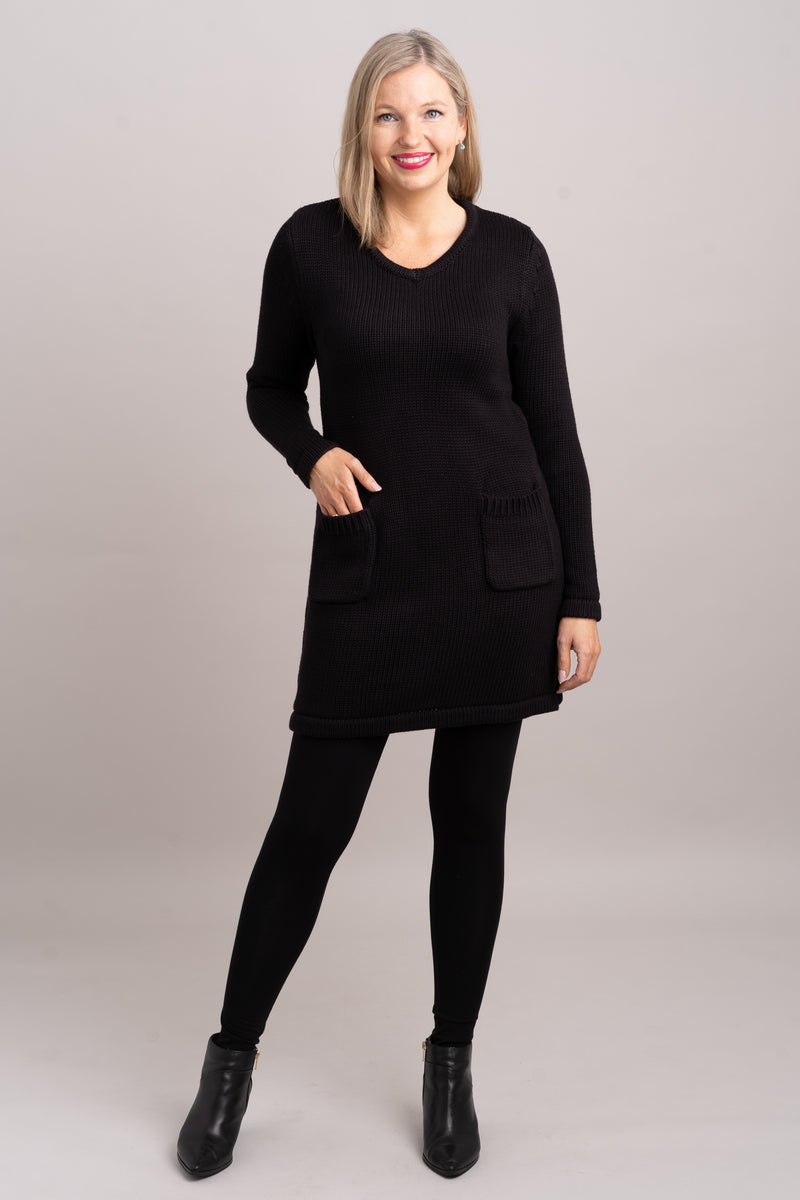 Joni Sweater, Black, Bamboo Cotton - Final Sale