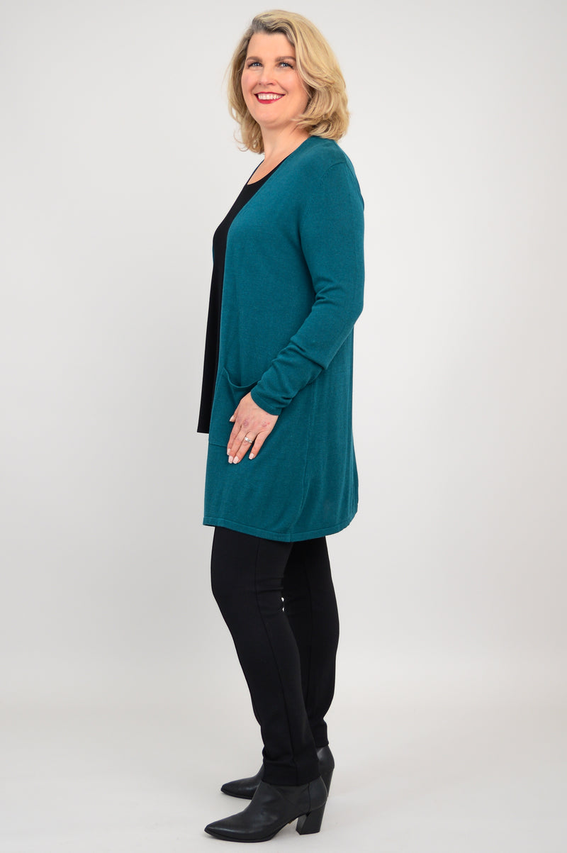 Justine Sweater, Teal, Bamboo Cotton