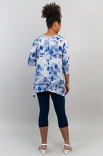Kindness 3/4 Tunic, Blue Whispering, Bamboo - Final Sale