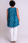 Kona Tank, Teal Stem, Batik Art - Blue Sky Clothing Co