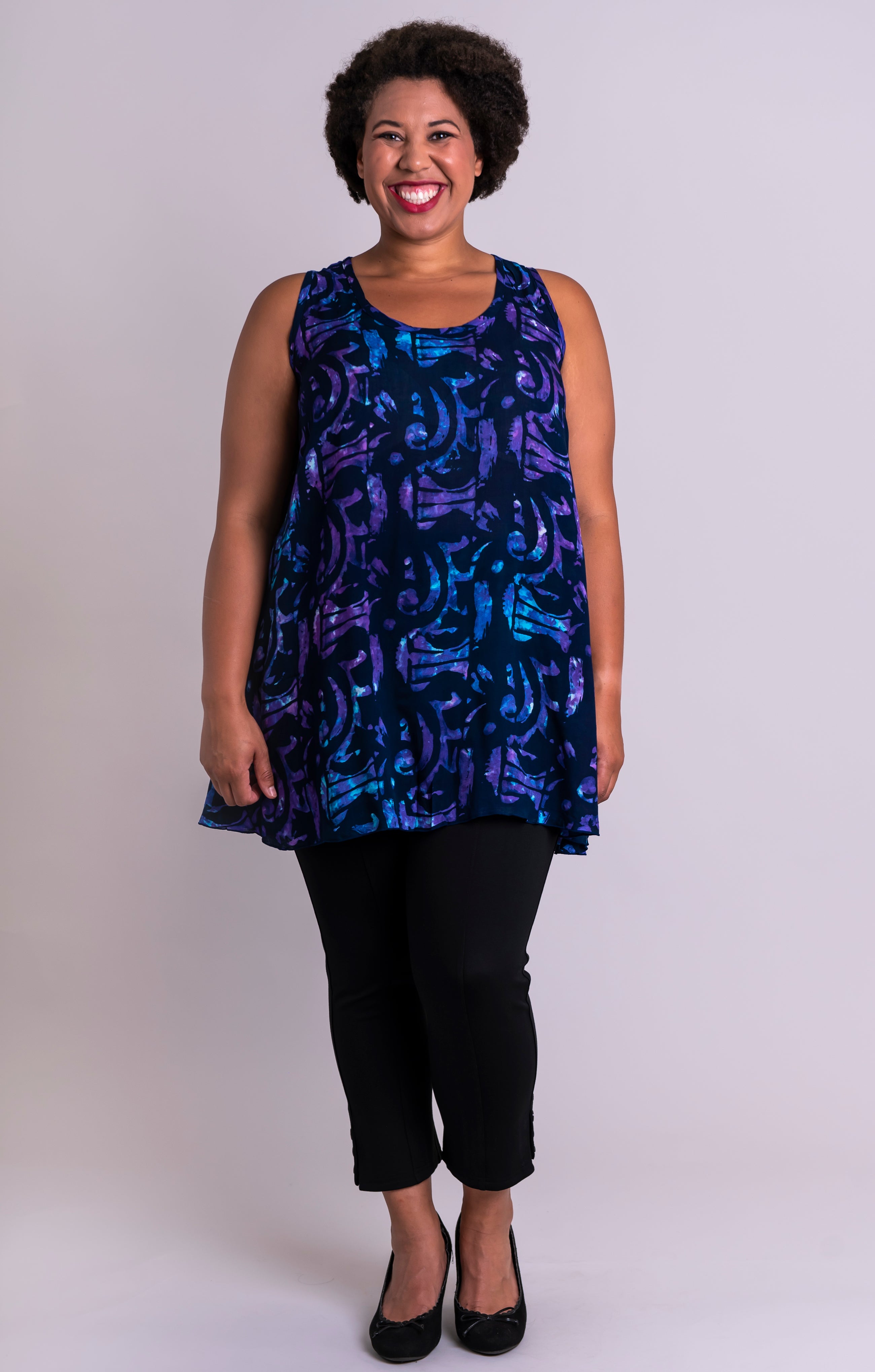 Kona Tank Violet Antique Batik Art Final Sale SMALL