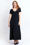 Lanai Short Sleeve Dress, Black, Bamboo