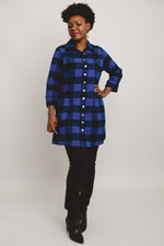 Larissa Tunic, Blue Plaid, Cotton Flannel