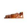 Hand Carved Wooden Buddha, Laying On Side (30.5 cm)