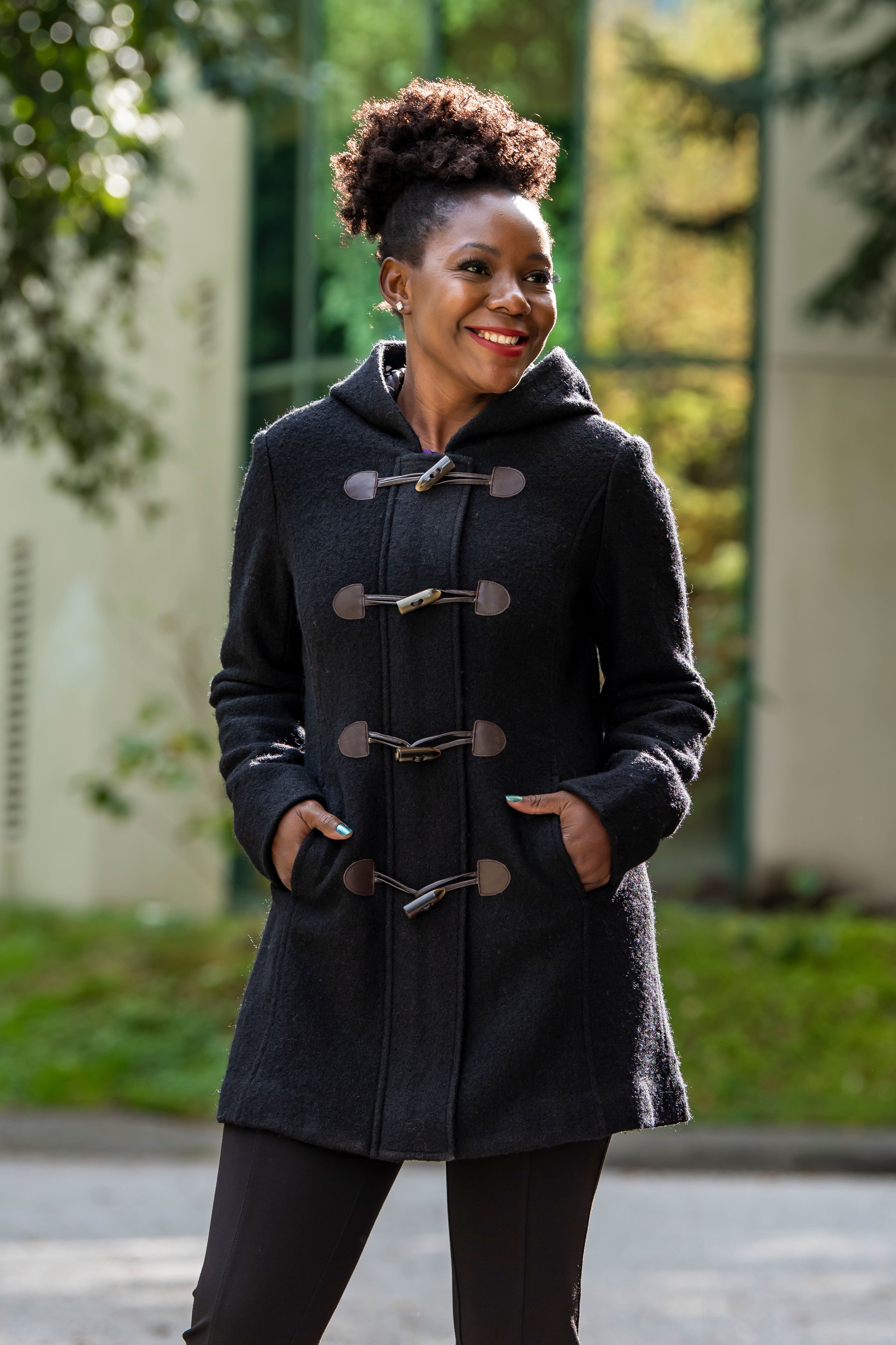 Catania Coat Black Boiled Wool
