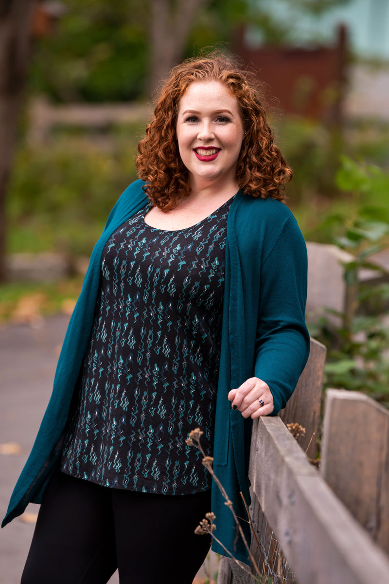 Jazz Tank, Teal Abstract, Bamboo - Final Sale