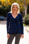 Suzanne Long Sleeve Top, Snow Flower, Bamboo - Final Sale
