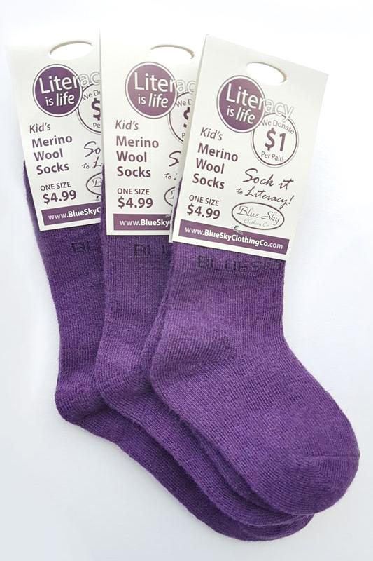 Little Ones' Merino Wool Socks for Literacy