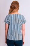 Lyra Top, Indigo Stripe, Linen Viscose - Blue Sky Clothing Co