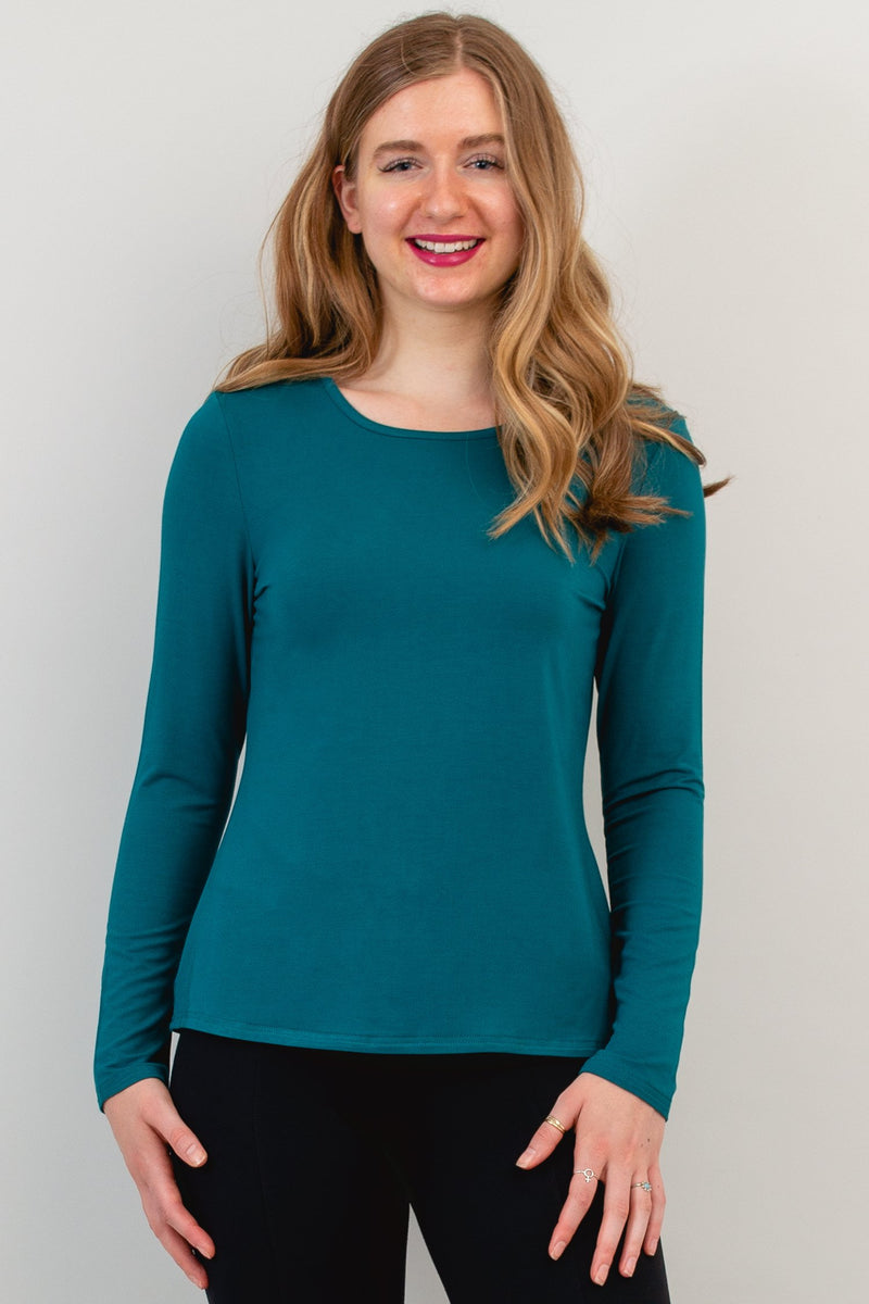 Mariah Top, Teal, Bamboo
