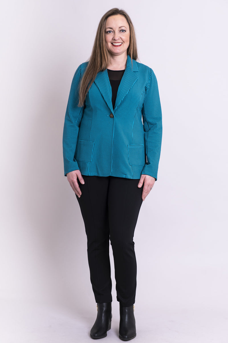 Marshalla Jacket, Icicle Houndstooth, Bamboo - Blue Sky Clothing Co
