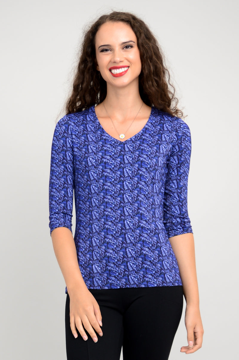 Mia Top, Midnight Leaves, Bamboo