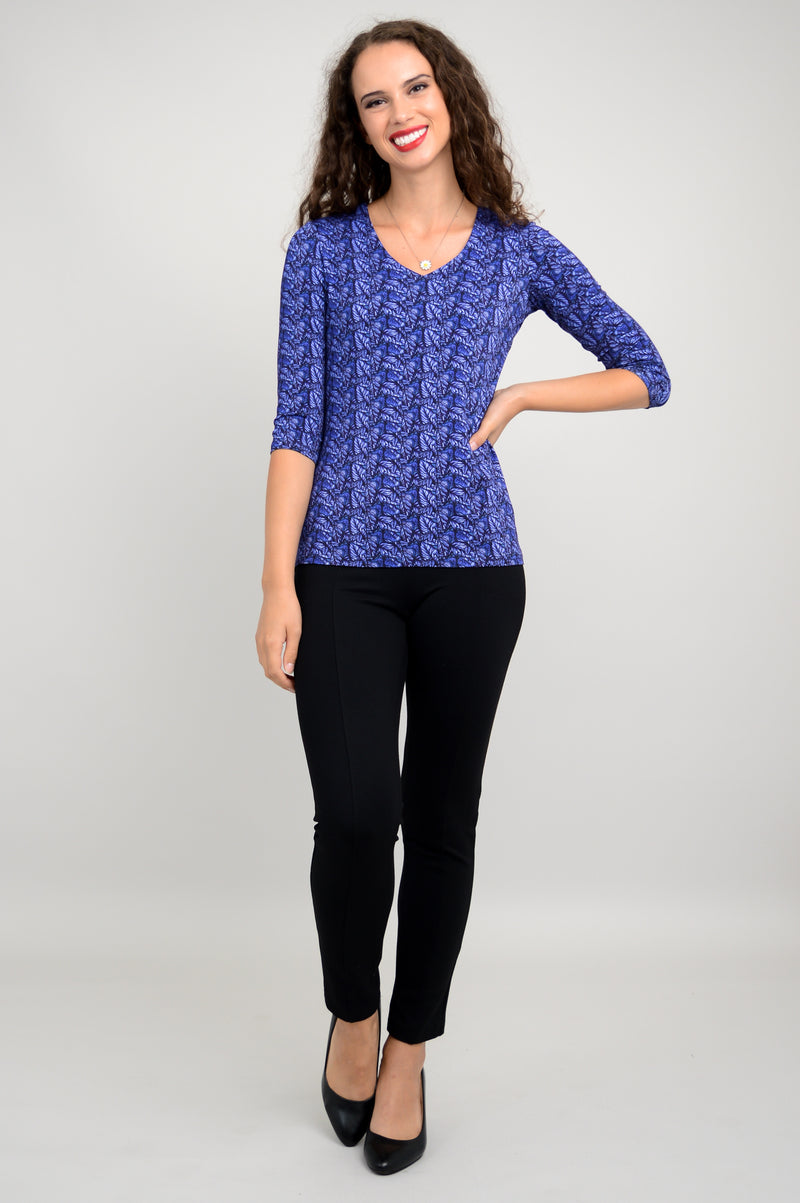 Mia Top, Midnight Leaves, Bamboo