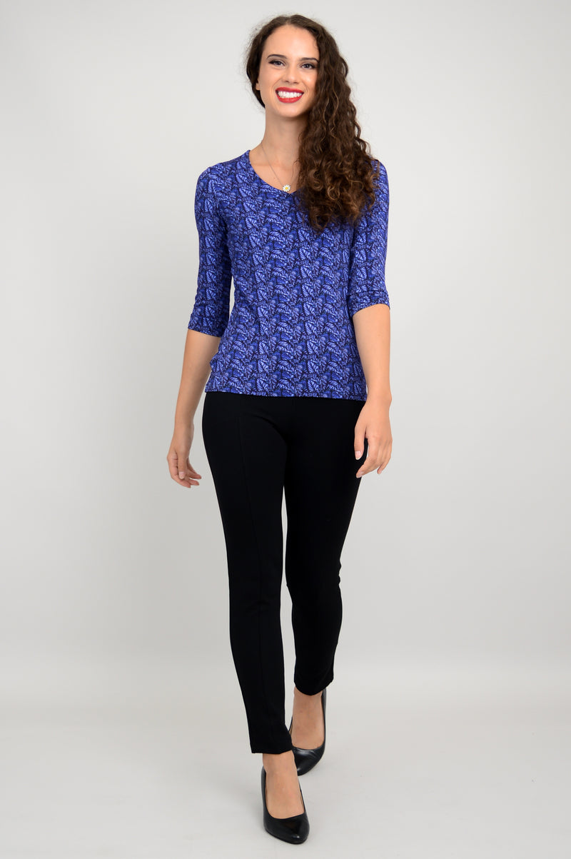 Mia Top, Midnight Leaves, Bamboo