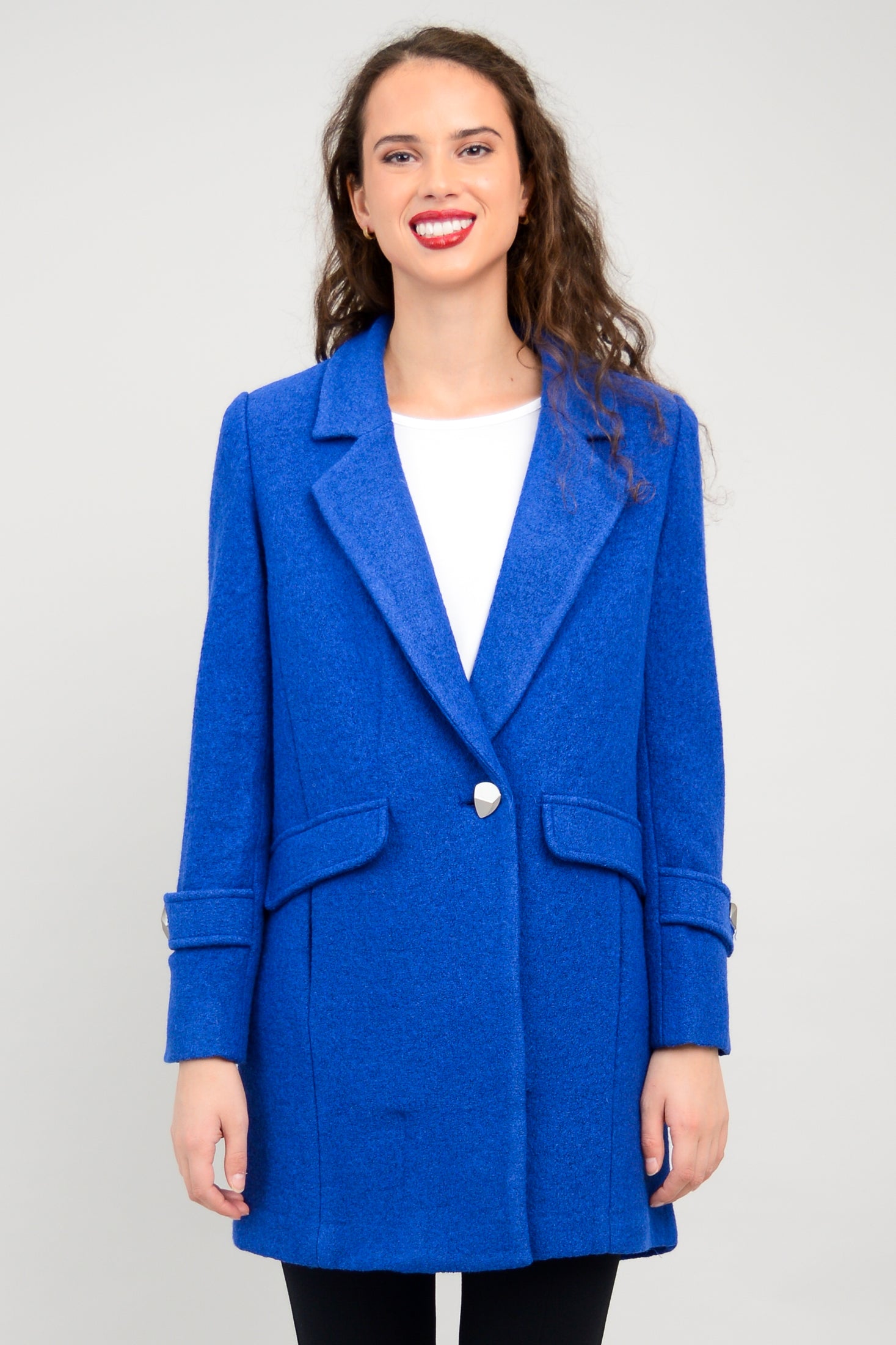 Milan Coat Cobalt Boiled Wool MEDIUM