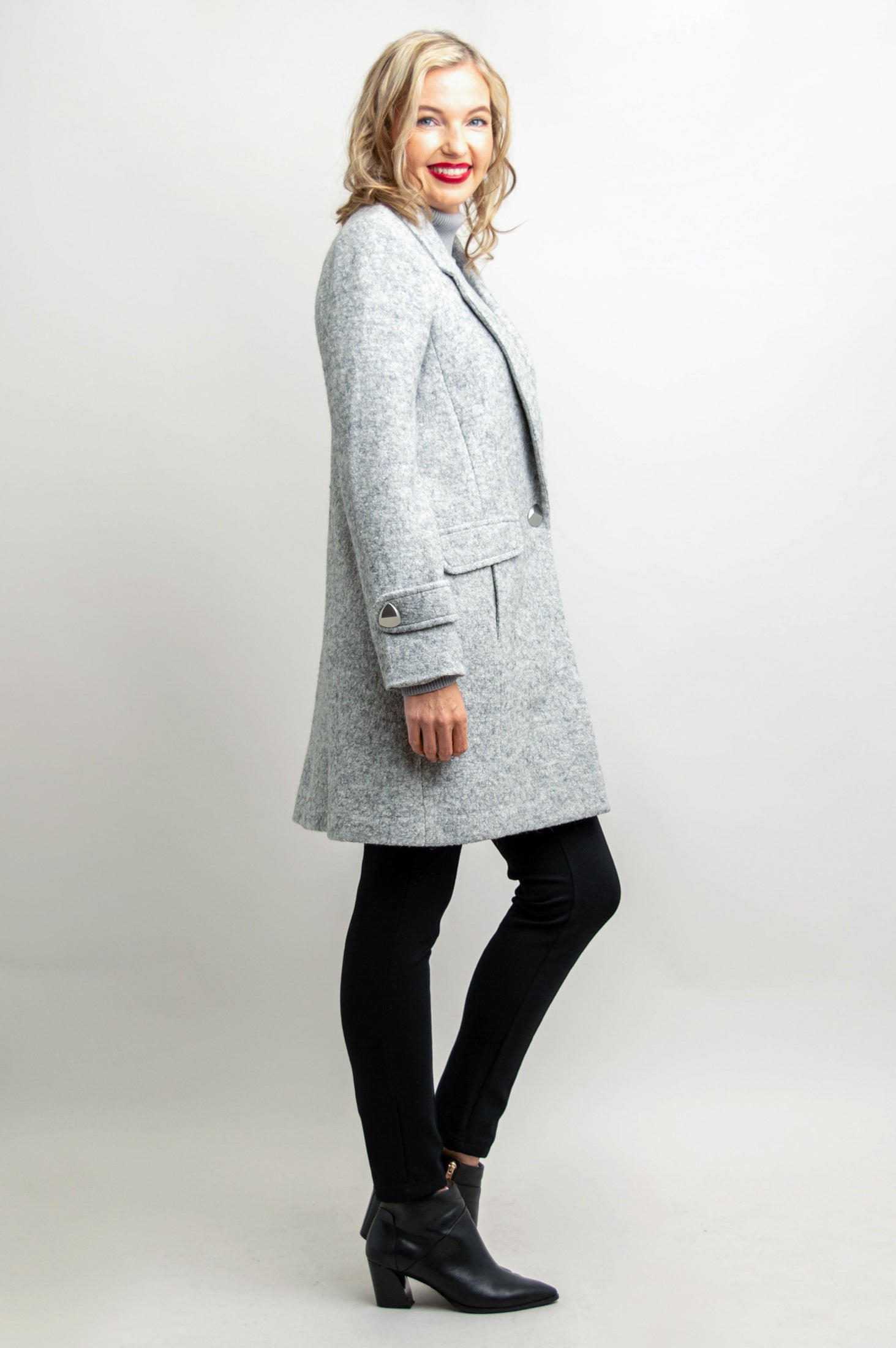 Milan Coat Sleet Grey Boiled Wool LTD CAD Retail Blue Sky Clothing Co