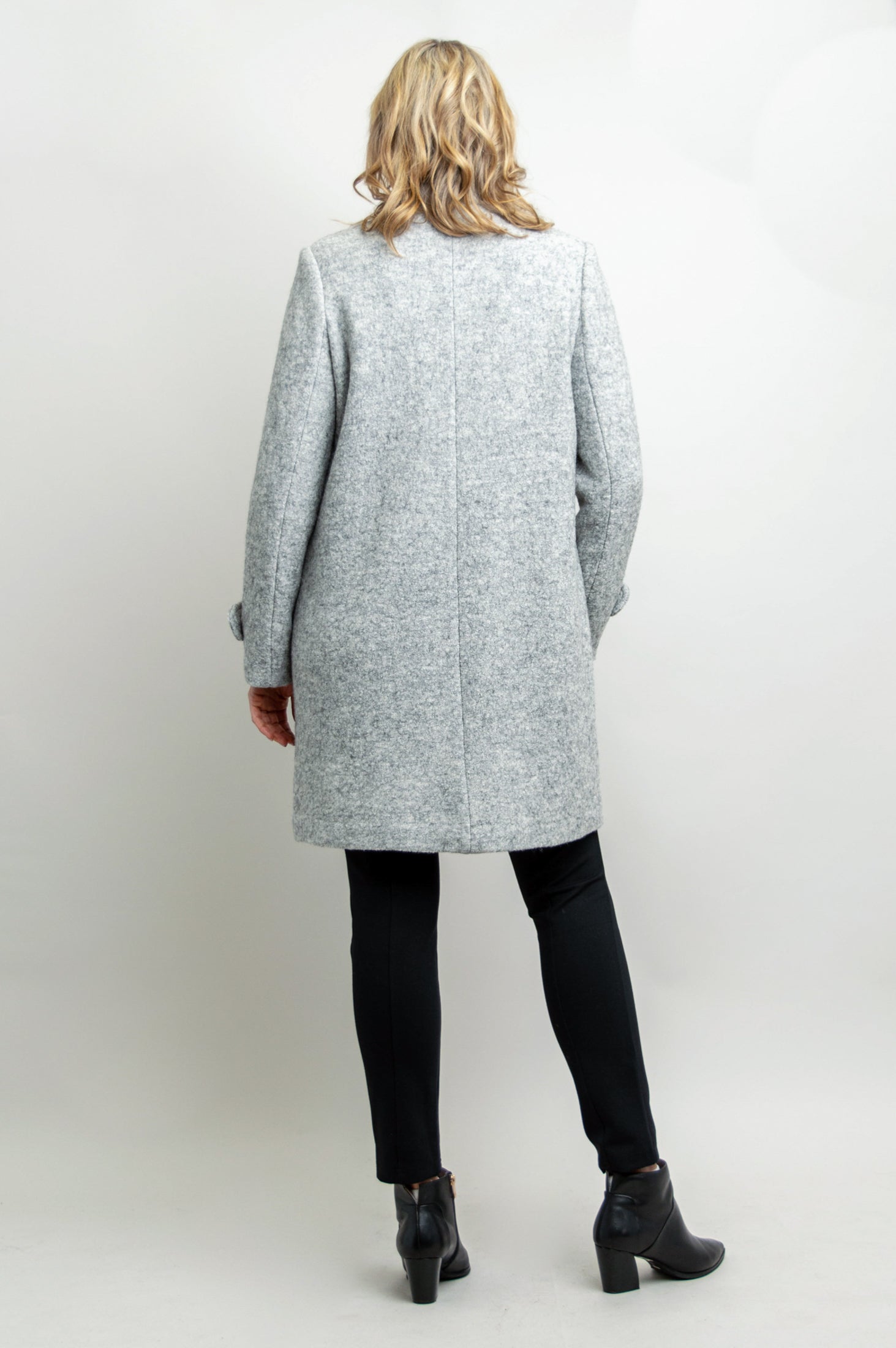 Milan Coat Sleet Grey Boiled Wool LTD CAD Retail Blue Sky Clothing Co