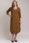 Monica 3/4 Sleeve Dress, Golden Cheetah, Bamboo- Final Sale