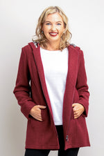 Natasha Coat, Burgundy, Boiled Wool