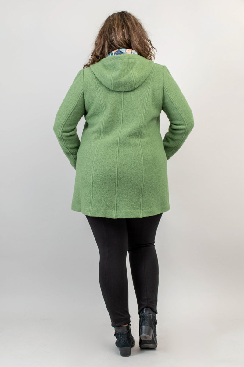 Natasha Coat, Fern Green, Boiled Wool