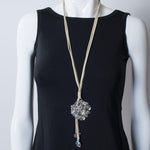 Necklace  Natural/Aqua Roses - Blue Sky Clothing Co
