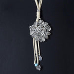 Necklace  Natural/Aqua Roses - Blue Sky Clothing Co
