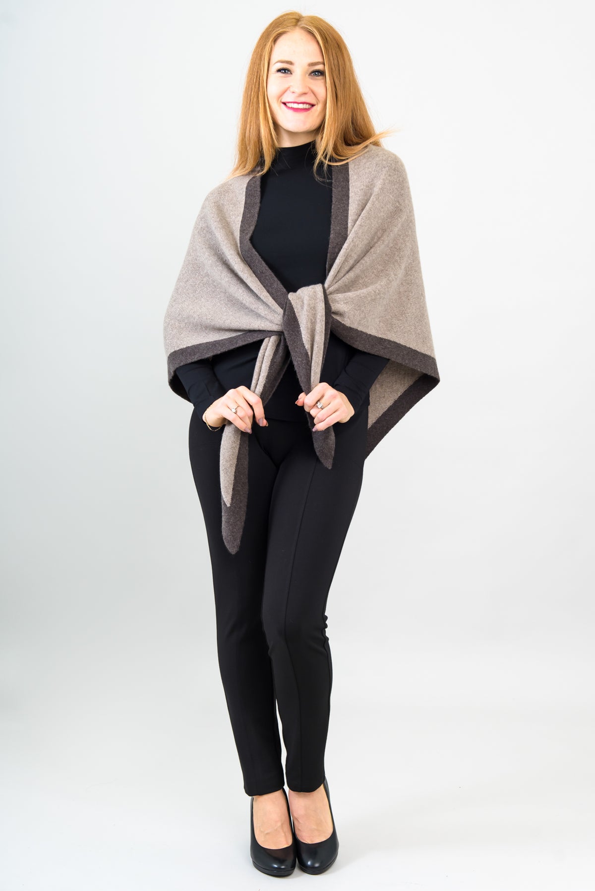 Necessity Shawl, Coffee, Cashmere