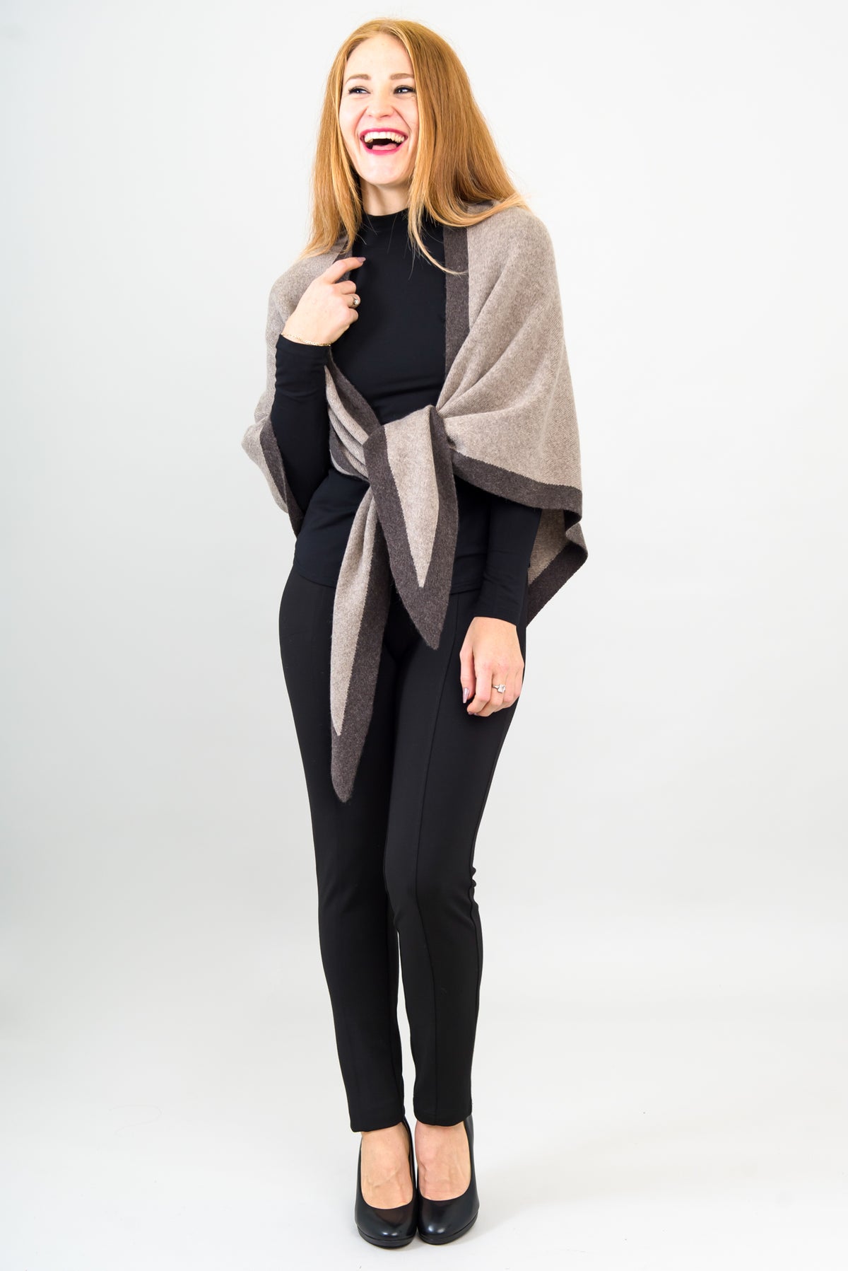 Necessity Shawl, Coffee, Cashmere