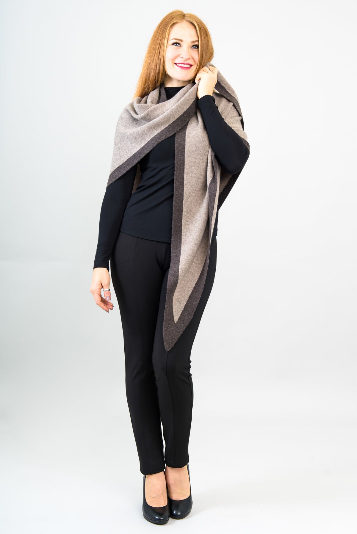 Necessity Shawl, Coffee, Cashmere