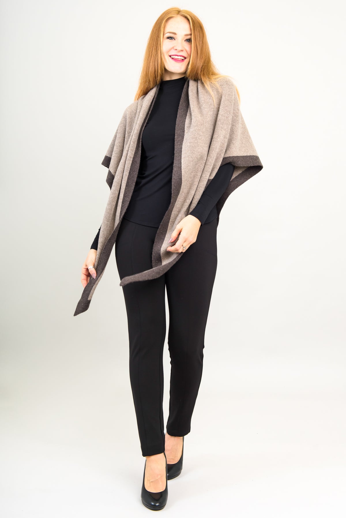 Necessity Shawl, Coffee, Cashmere