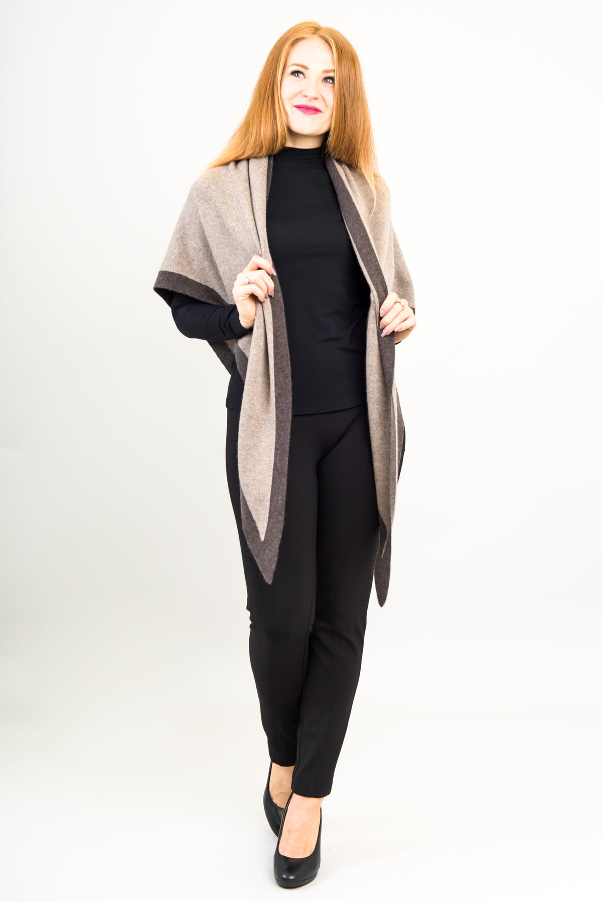 Necessity Shawl, Coffee, Cashmere