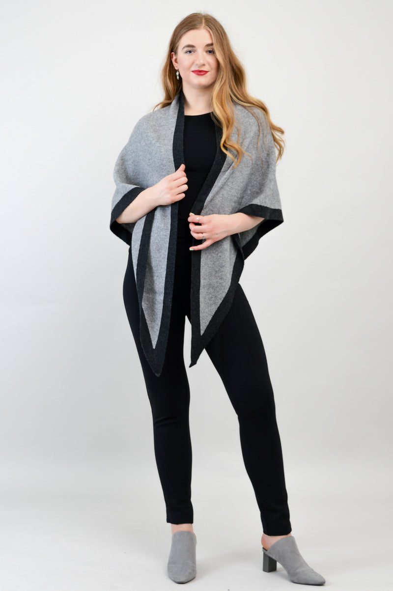 Necessity Shawl, Charcoal, Cashmere