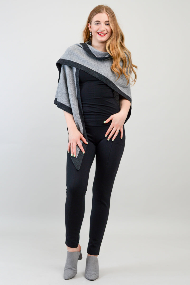 Necessity Shawl, Charcoal, Cashmere