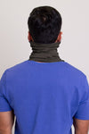 Grey neck warmer/face cover mask.