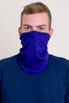 Violet blue neck warmer/face cover mask.